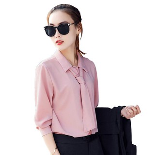 Áo sơ mi nữ phối cavat rời Lyna