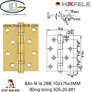 Bản lề lá Hafele 926.20.804