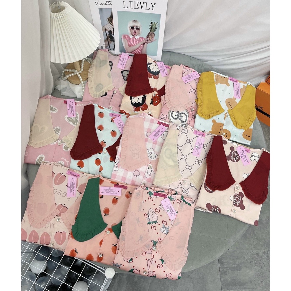 Đồ bộ pijama nữ tay ngắn quần dài hot trend siêu xinh, đồ bộ lụa mango , lụa latin hot nhất hiện nay giá rẻ free ship