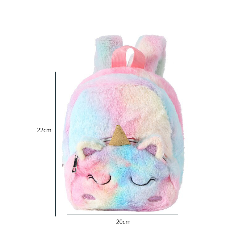 Balo đi học hình kỳ lân vải lông đáng yêu