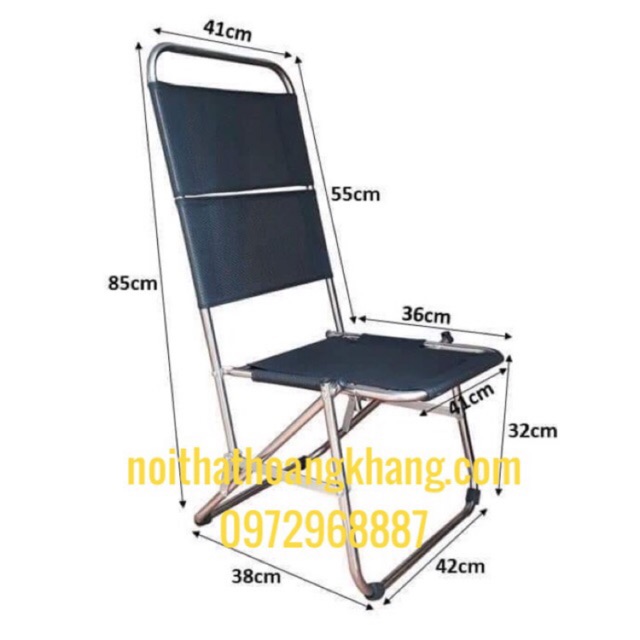 Ghế xếp cafe, khung inox lưng cao