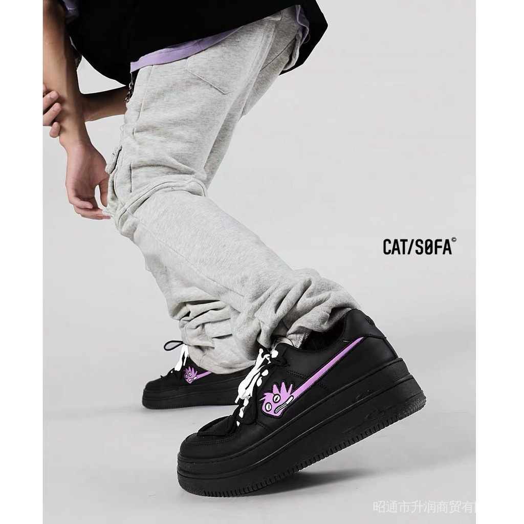 Sofa and cat shoes women's shoes summer lace-up niche shoes couple double-layer bottom small white shoes breathable