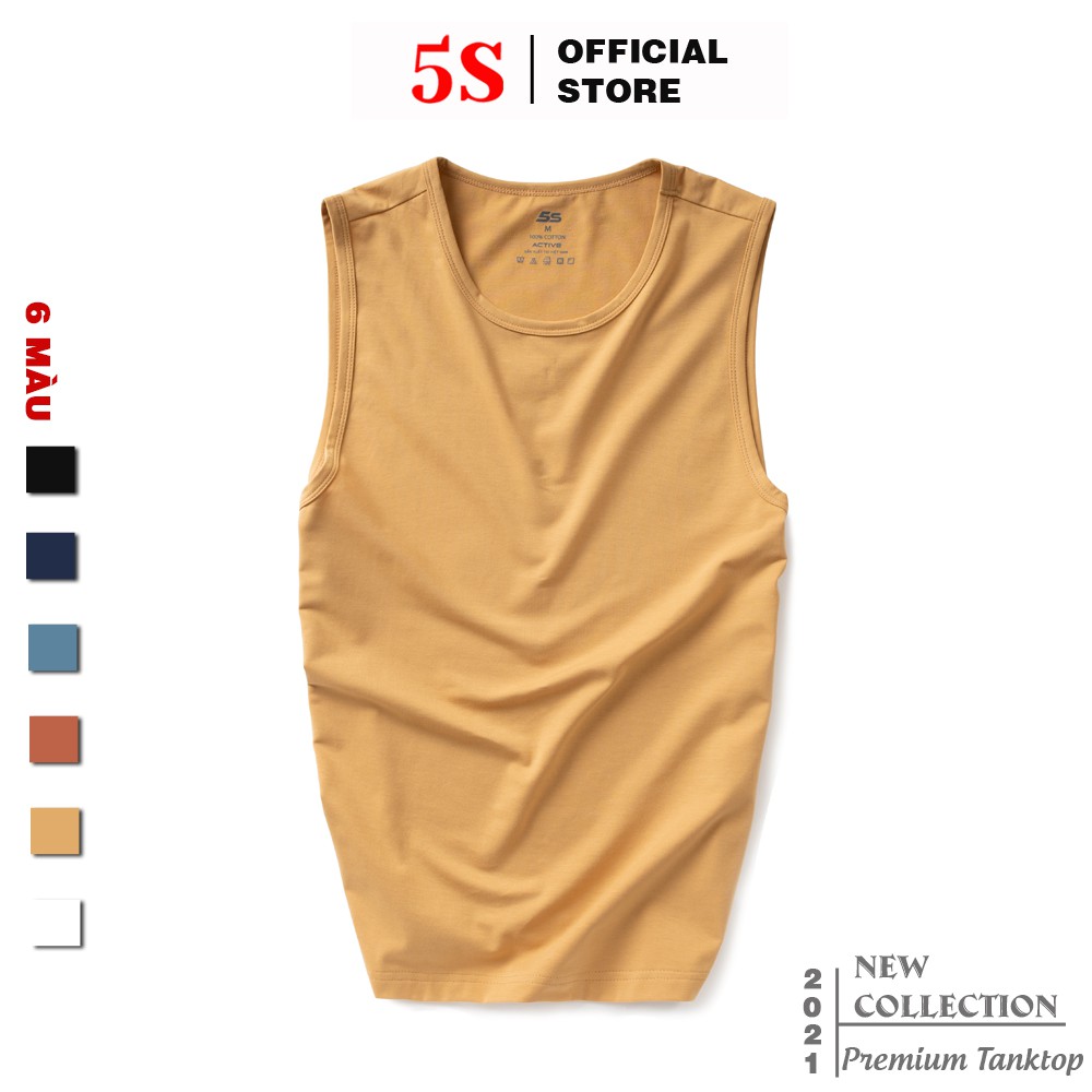 Áo Sát Nách Nam 5S (6 màu), Chất Liệu Cotton Cao Cấp, Dáng Thể Thao, Thấm Hút Mồ Hôi, Co Giãn Tốt (ATT21004-01). | BigBuy360 - bigbuy360.vn