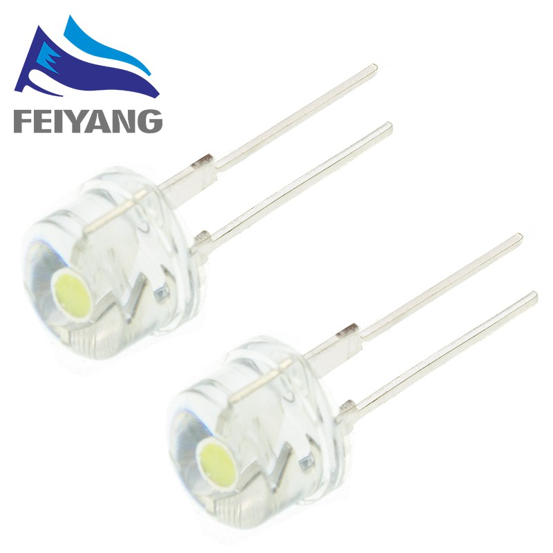 Set 10 Bóng Đèn LED F8 8mm Ánh Sáng Trắng Đỏ Xanh Dương Vàng Cam Tia UV 0.5W Tự Trang Trí