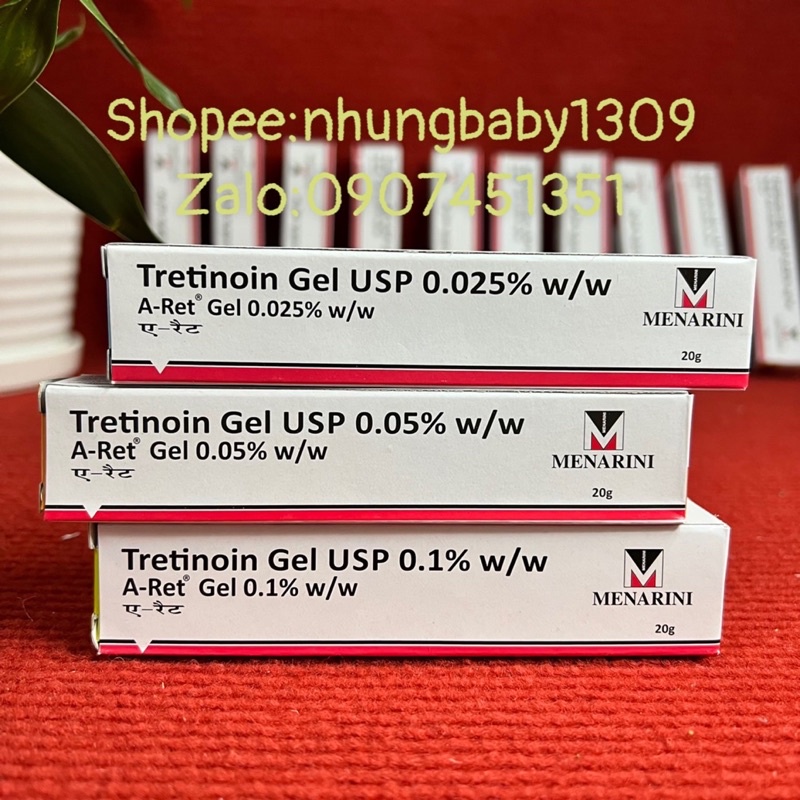 Tretinoin A Ret Gel 0.025%, 0.05%, 0.1%, chống lão hoá