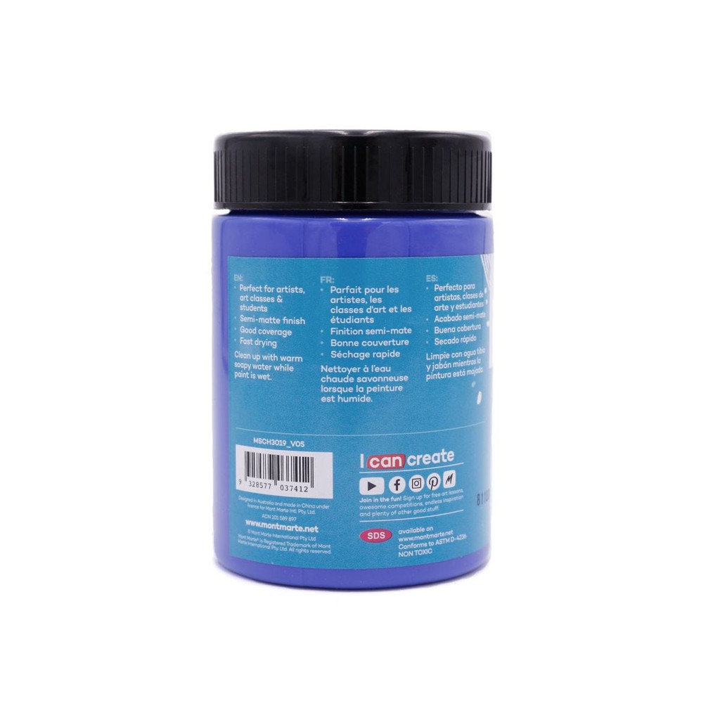 Màu Acrylic Mont Marte 300ml - Ultramarine Blue - Acrylic Colour Paint Signature 300ml (10.1oz) - MSCH3019