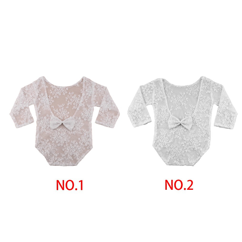 Jumsuit ren hoa phối nơ tay dài dễ thương cho em bé