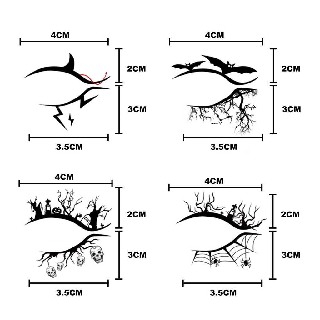 Miếng Dán Phấn Mắt Bằng Nhựa Phong Cách Kinh Dị Thời Trang Dùng Một Lần Cho Halloween
