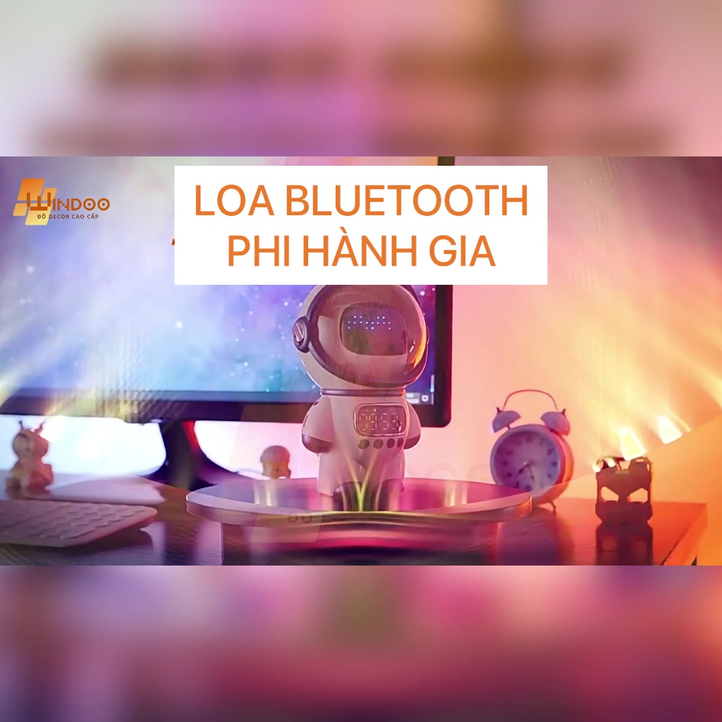 Loa bluetooth thông minh AI phi hành gia, loa nghe nhạc có đồng hồ báo thức đèn ngủ độc đáo | BigBuy360 - bigbuy360.vn