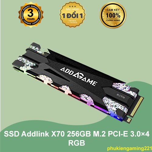 SSD Addlink X70 256GB M.2 PCI-E 3.0×4 RGB - Hàng Chính Hãng