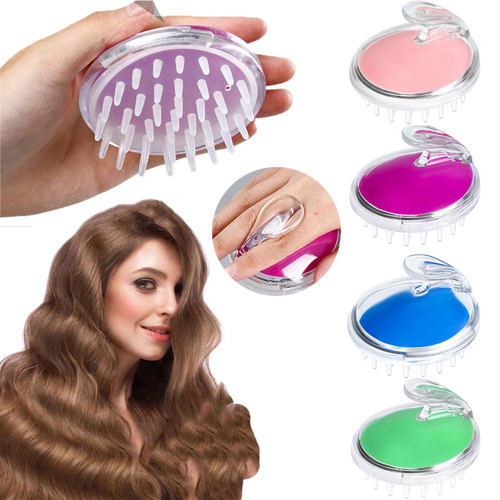[Hàng mới về] Bàn chải gội đầu massage bằng silicon mềm trong suốt màu sắc tùy chọn