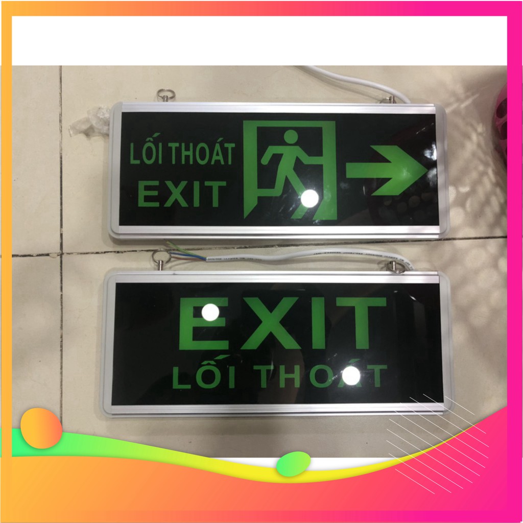 Lối thoát hiểm exit 2 mặt có đèn 18x35cm