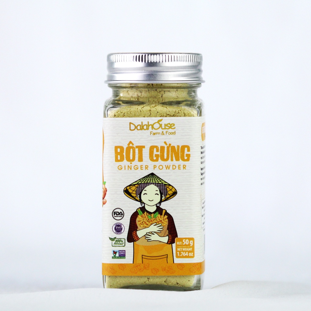 Bột gừng organic nguyên chất Dalahouse công nghệ sấy lạnh tiêu chuẩn Châu Âu lọ 50 gr