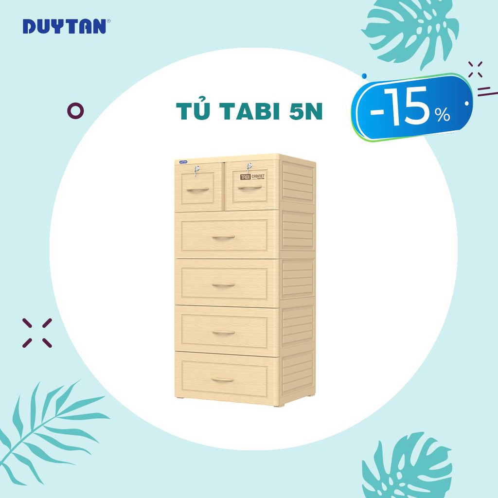 Tủ nhựa cao cấp vân gỗ TABI 5 tầng - Chính hãng Nhựa Duy Tân