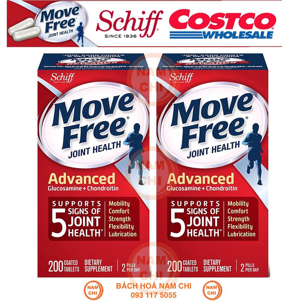 [DATE MỚI NHẤT] Viên Uống Bổ Khớp Schiff Move Free Joint Health Advanced Giảm Đau Xương Khớp Chuẩn USA (200 viên)