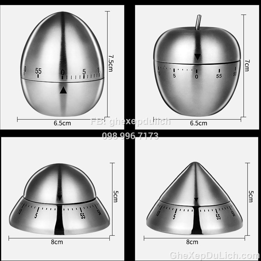 Đồng Hồ Hẹn Giờ Pomodoro Bằng Kim Loại (Mẫu mới 2021)