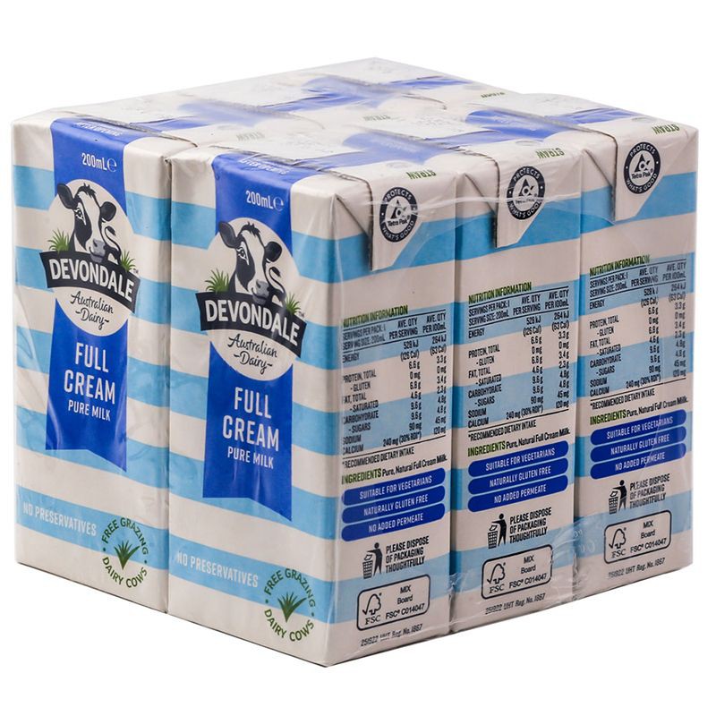 [Mã 99FMCGSALE giảm 8% đơn 500K] [Date 02/2022] Sữa tươi Devondale nguyên kem 200ml (24 hộp/thùng)