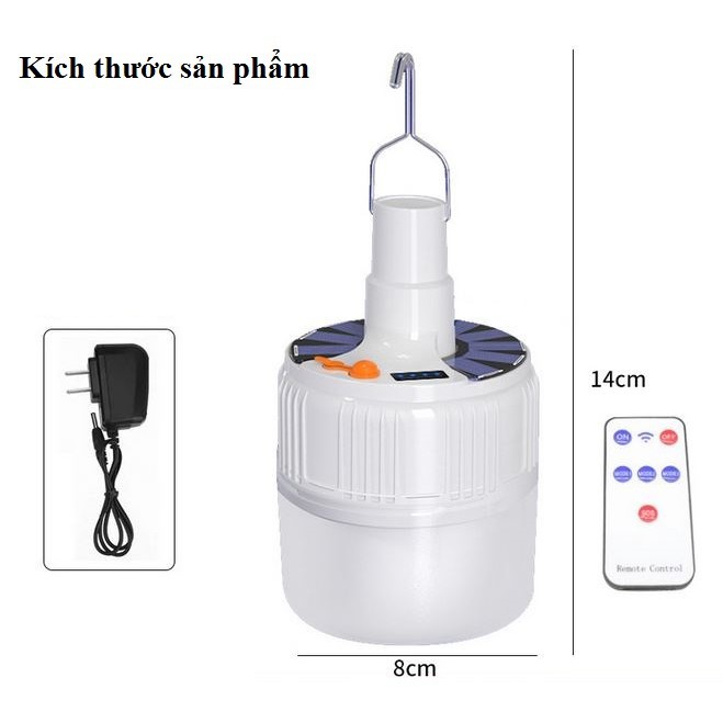 Đèn tích điện năng lượng mặt trời 100W siêu sáng tặng kèm sạc và điều khiển | BigBuy360 - bigbuy360.vn