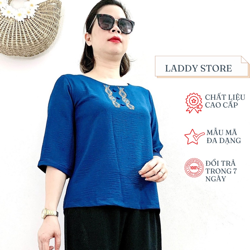 Áo Kiểu Trung Niên Tay Lỡ Chất Liệu Đũi Cao Cấp dành cho Các Quý bà - Laddy Store