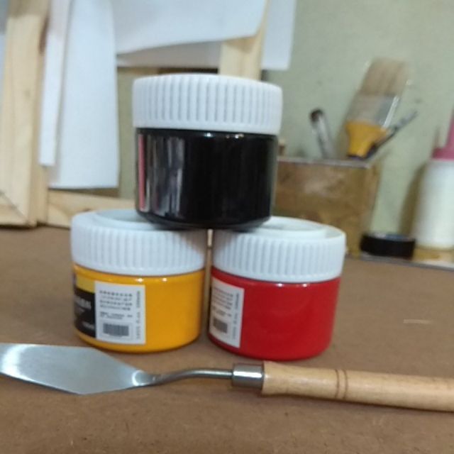 Combo màu vẽ acrylic 100ml và bay vẽ