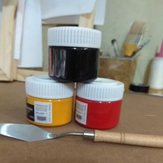 Combo màu vẽ acrylic 100ml và bay vẽ