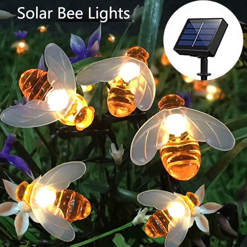 Dây Đèn Led 20/30 Bóng Hình Con Ong Trang Trí Sân Vườn