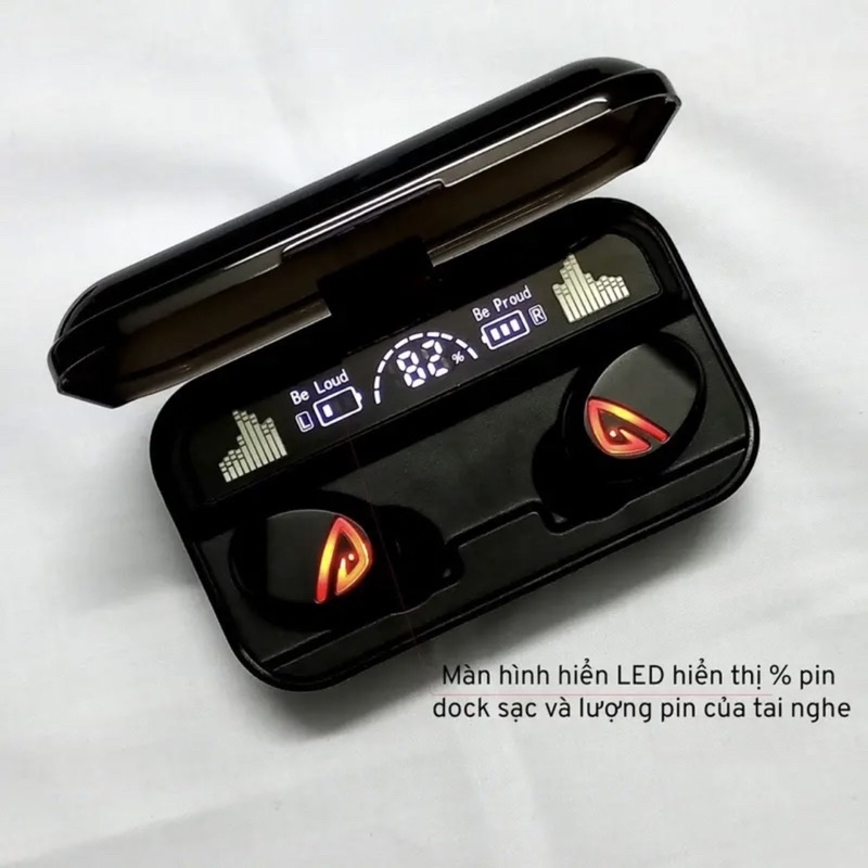 Tai nghe bluetooth S10 Pro V5.2 cao cấp, cảm ứng vân tay,  Chống nước tiêu chuẩn IPX7 , nghe nhạc 10h, kiêm sạc dự phòng