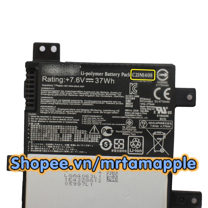 Pin Laptop ASUS VIVOBOOK 4000 (C21N1408) (ZIN) - VivoBook 4000 K555 MX555 V555L