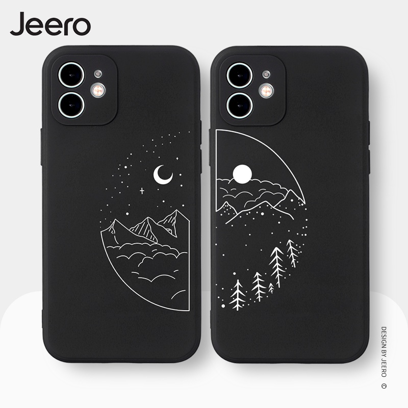 Ốp điện thoại đt JEERO hoạt hình cặp đôi dễ thương đẹp Compatible for iPhone 13 12 11 Pro Max SE 2020 X XR XS ip 8 7 6 6S Plus HFC131
