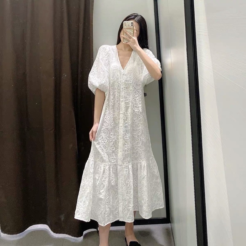 Đầm thô ren  hàng TQ