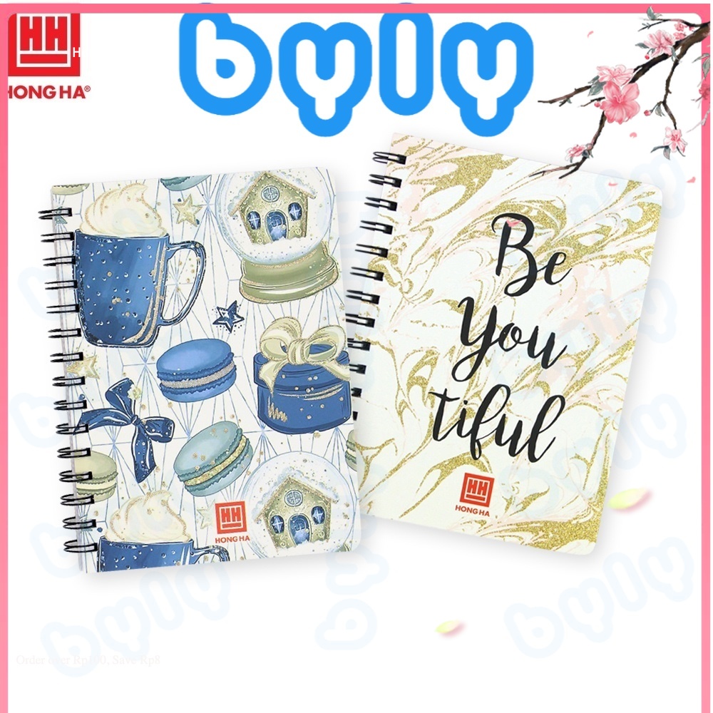 Sổ lò xo A5 200 trang Hồng Hà bìa Glitter hiệu ứng lấp lánh nổi bật dưới ánh sáng 4159 - ByLy Shop