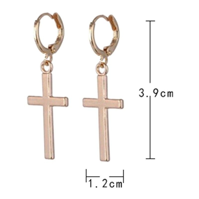 Hoa tai mạ bạc hình chữ thập phong cách cổ điển