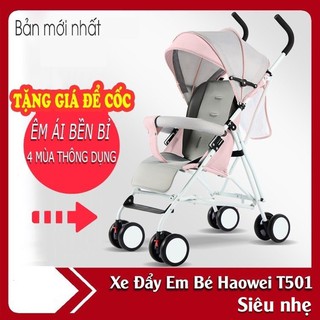 Xe nôi xe đẩy em bé Haowei T501 bản cao cấp có thể gấp xách tay cho bé 6 tháng - 3 tuổi -AL