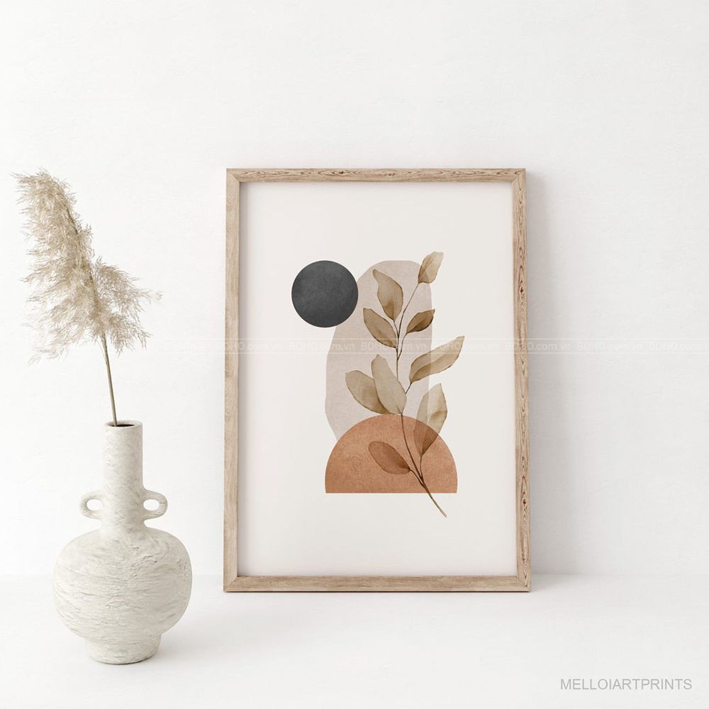 Tranh BOHO trừu tượng  - Tranh canvas treo tường phòng khách phòng ngủ, tặng đinh 3 chân treo tranh.
