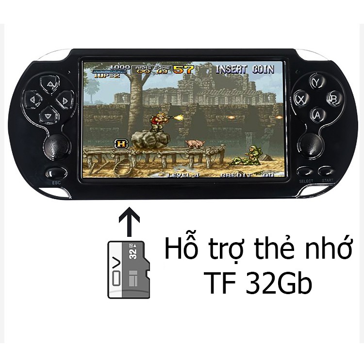 Máy chơi game đa năng 9in1 PSP X9 Plus - bộ nhớ 16Gb Đen - Chơi PSP/ GBA/ GBC/ Nes - Kèm thẻ nhớ 16Gb + Đầu đọc thẻ