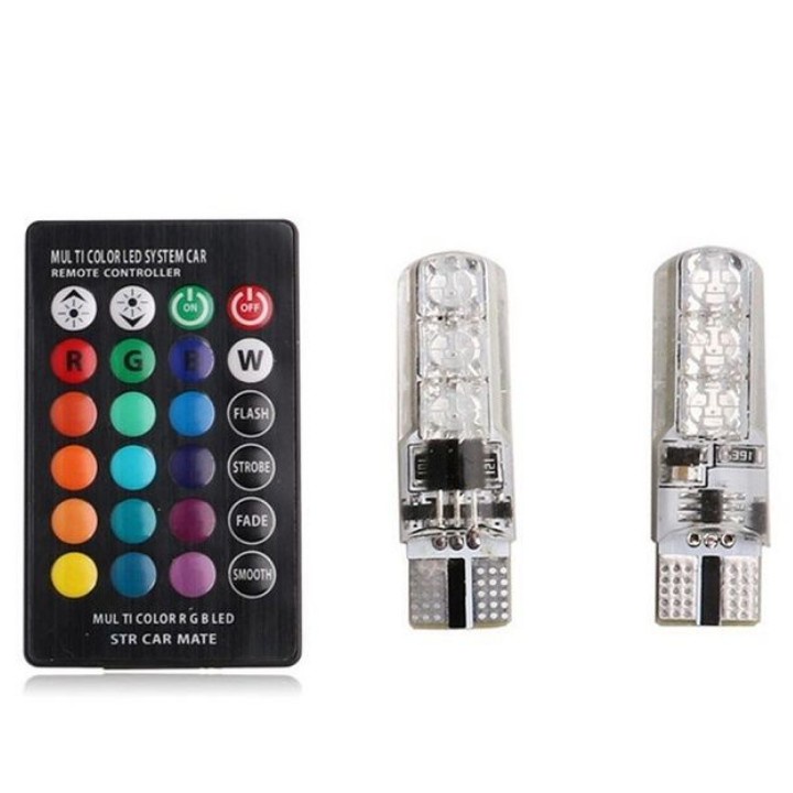 Bộ Đèn Led demi chân T10 điều khiển đổi màu