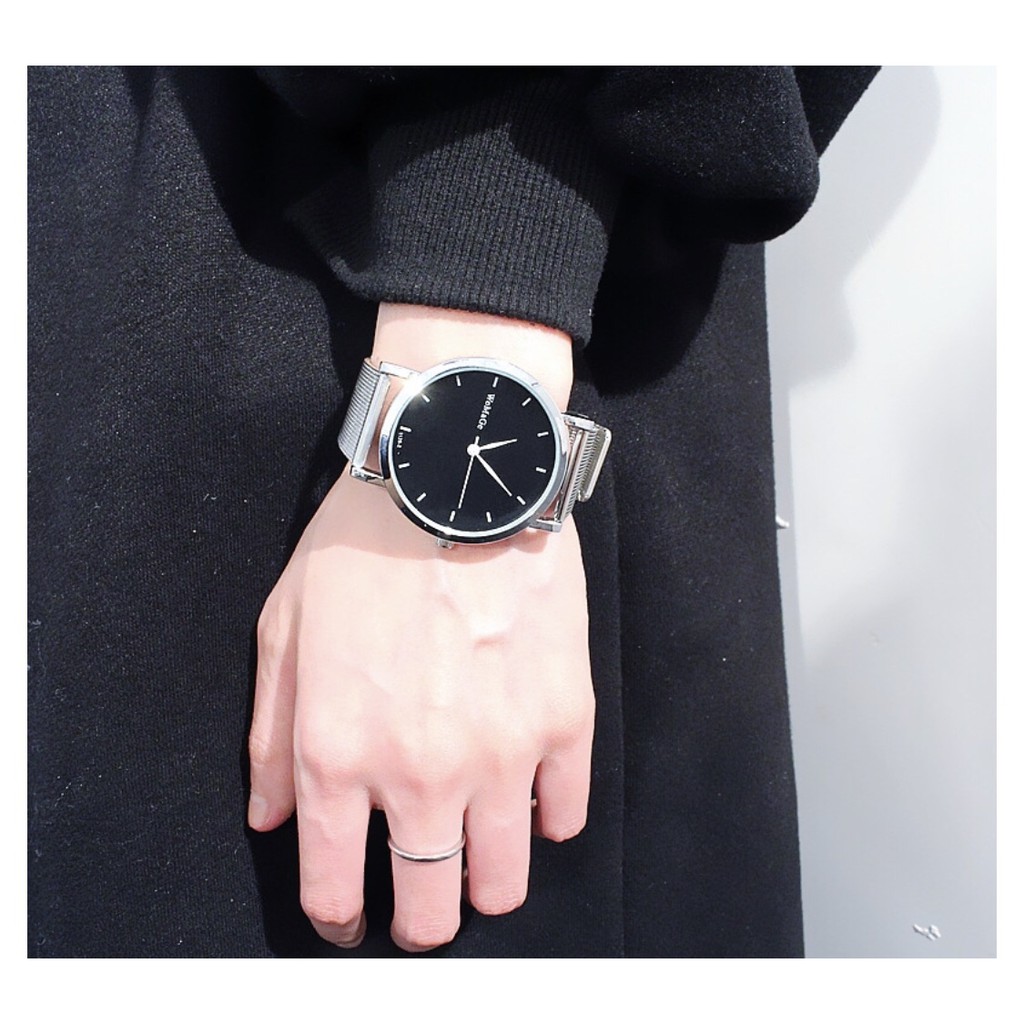 ĐỒNG HỒ NAM NỮ DÂY LƯỚI BẠC WOMAGE 2 MÀU THỜI TRANG CỰC ĐẸP | BigBuy360 - bigbuy360.vn