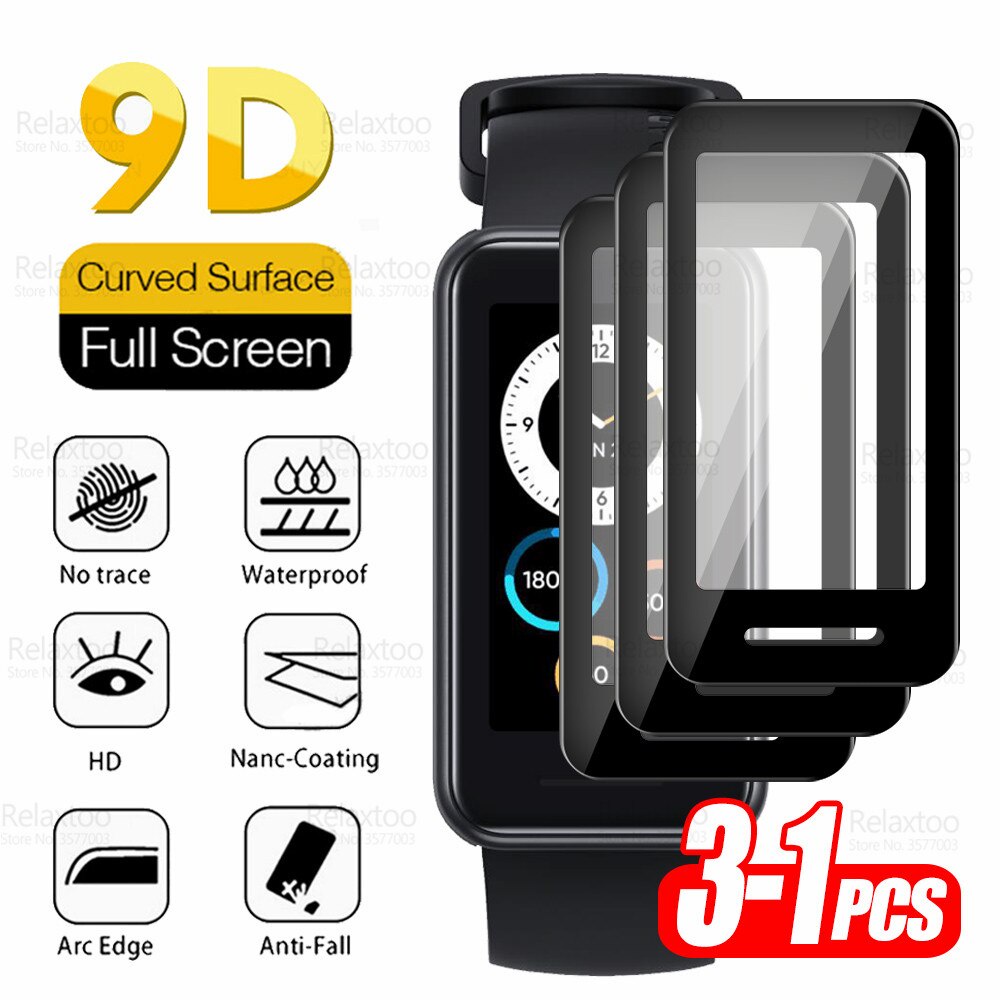 Set 3 Trong 1 Kính Cường Lực Bảo Vệ Màn Hình Đồng Hồ Thông Minh Oppo Realme Band 2 Band2