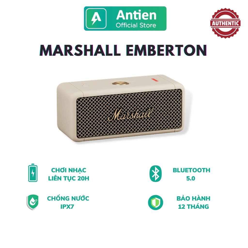 Loa không dây Marshall Emberton | Loa bluetooth nhỏ gọn | Thời gian chơi nhạc lên tới 20 giờ liên tiếp