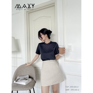 Áo nữ tay ngắn kiểu cơ bản cổ trụ basic top Maxy Workshop