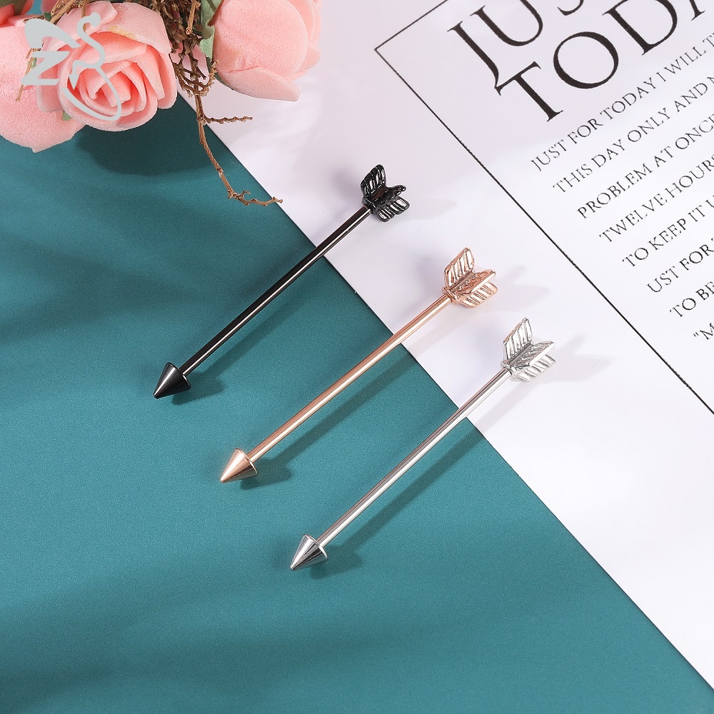 Khuyên tai thanh dài dạng xỏ 14g 1.6mm đính đa nhân tạo Cz