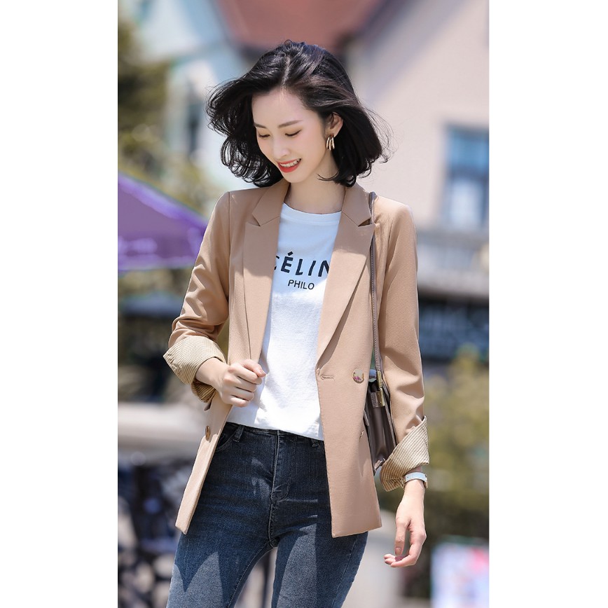 Áo vest Blazer nữ Titishop ANN259 Kem Luxury
