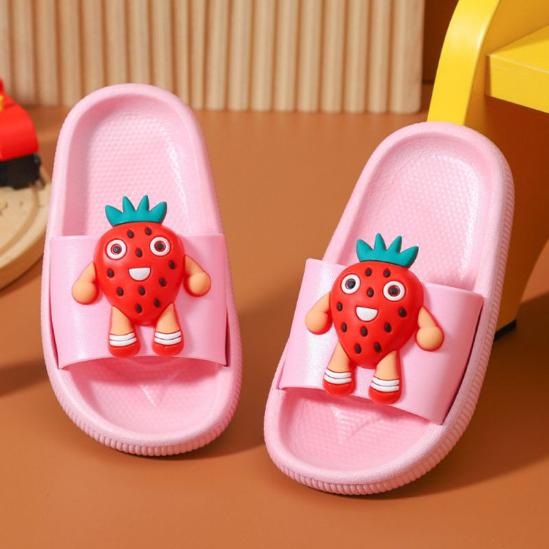 Dép Sandal Đế Mềm Đi Trong Nhà Họa Tiết Trái Cây Ba Chiều Dành Cho Trẻ Em