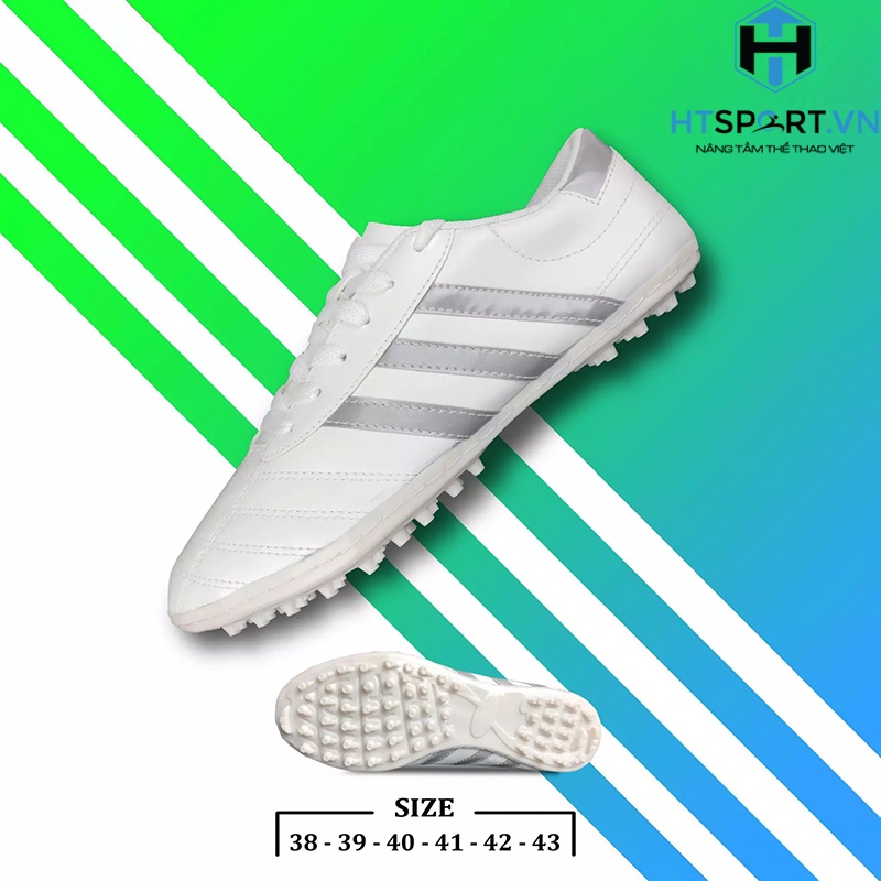Giày đá bóng, Giày 3 sọc đá banh sân cỏ nhân tạo giá rẻ dành cho nam nữ thể thao bóng đá HTSPORT