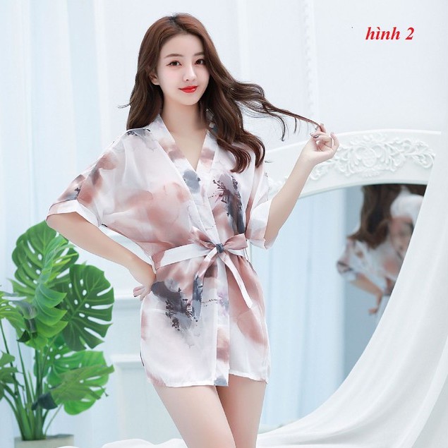 Áo choàng ngủ sexy BIGsize kimono chiffon hoa cao cấp váy ngủ sexy đẹp giá rẻ siêu sale | BigBuy360 - bigbuy360.vn