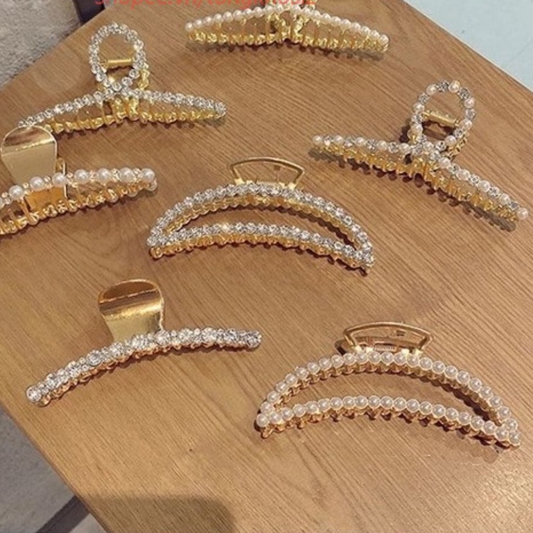 Kẹp tóc kim loại đính đá sang chảnh cho nàng T2 - #kẹp tóckimloại