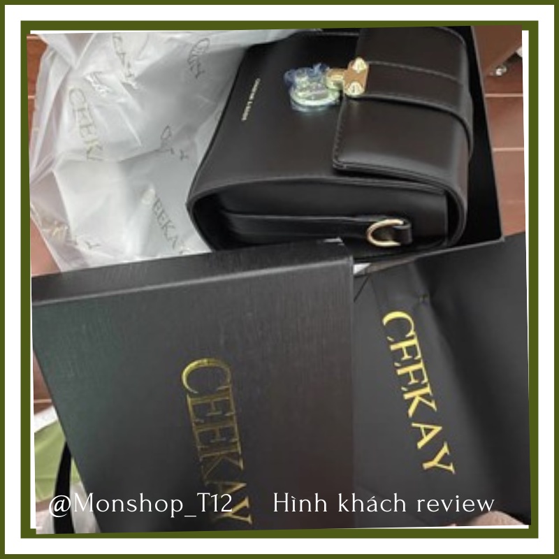 🌸sẵn hàng🌸Túi xách da mềm đeo chéo nữ CEEKAY chính hãng form đứng 2 dây đeo - T12