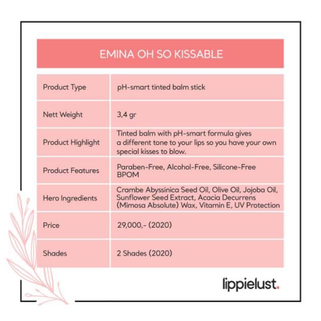 (hàng Mới Về) Son Dưỡng Môi Emina Oh So Kissable | BigBuy360 - bigbuy360.vn