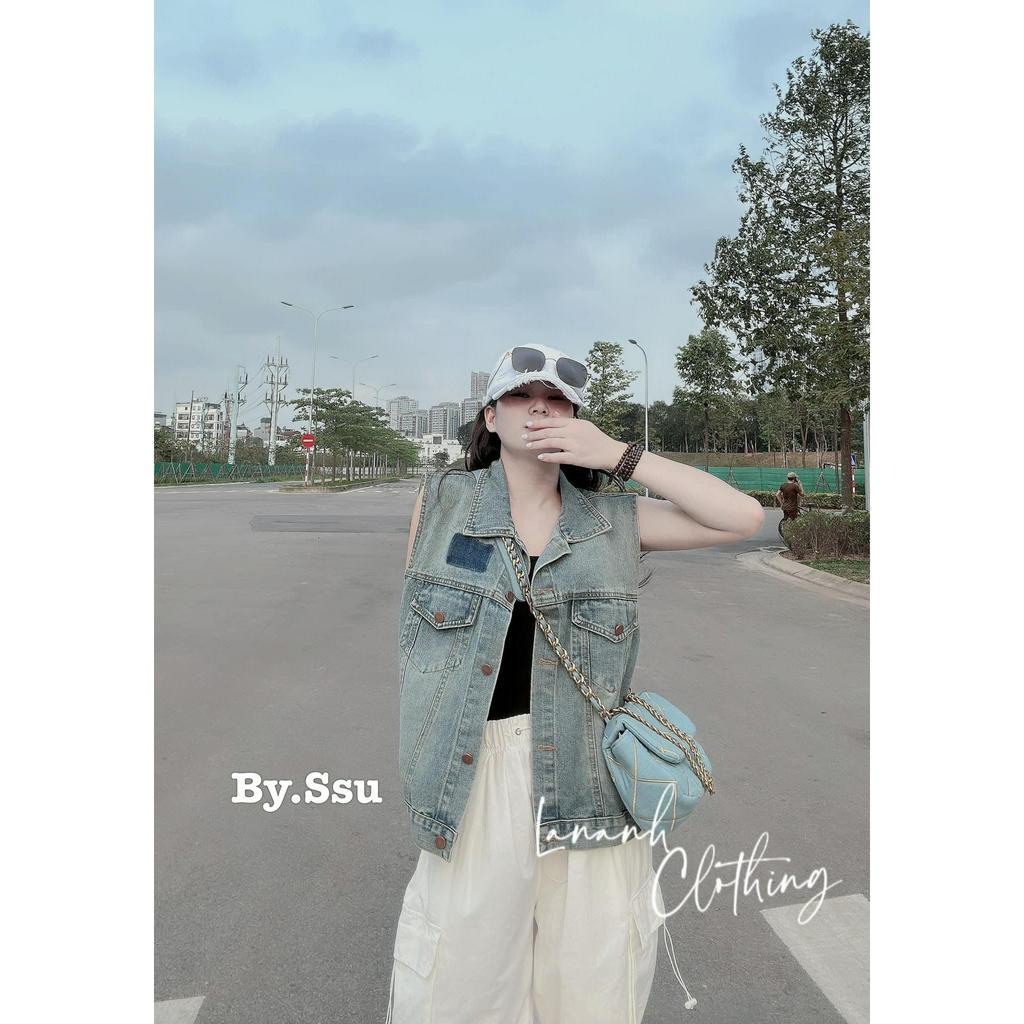 Áo Khoác Jean Bò Sát Nách Mùa Hè Denim Ngắn Tay Freesize Cao Cấp