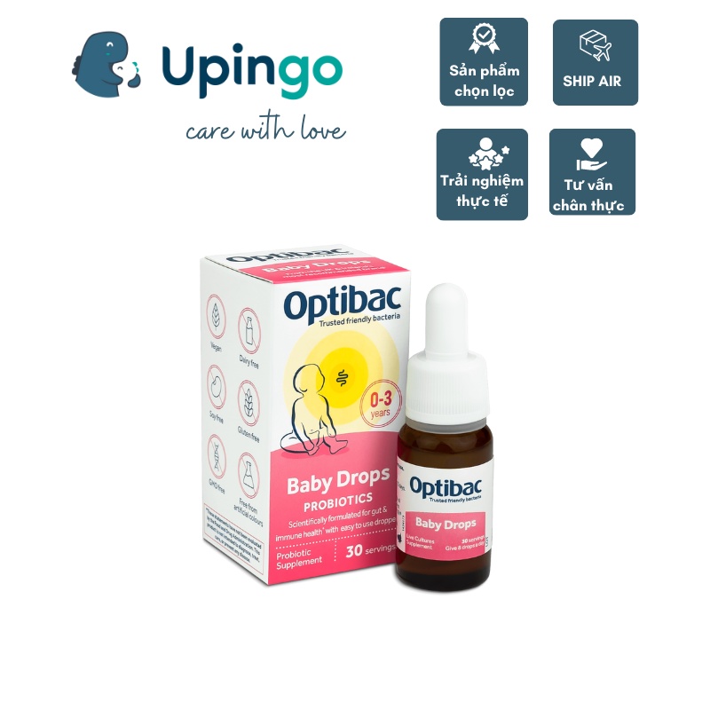 Men vi sinh Op hồng dạng giọt - Optibac Probiotics cho bé từ 0 đến 3 tuổi